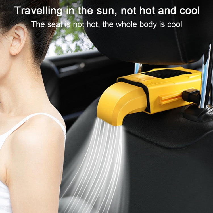 F415 Ventilatore USB multifunzionale per sedile posteriore per auto, Black, Yellow
