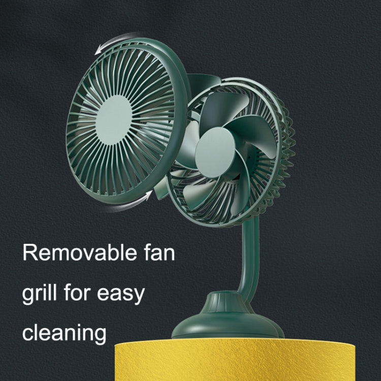 Ventilatore USB per auto con tubo flessibile 360° verde nero