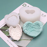 Stampo in silicone per ali d'angelo a forma di cuore Stampo per aromaterapia Candela per gelato, L, S