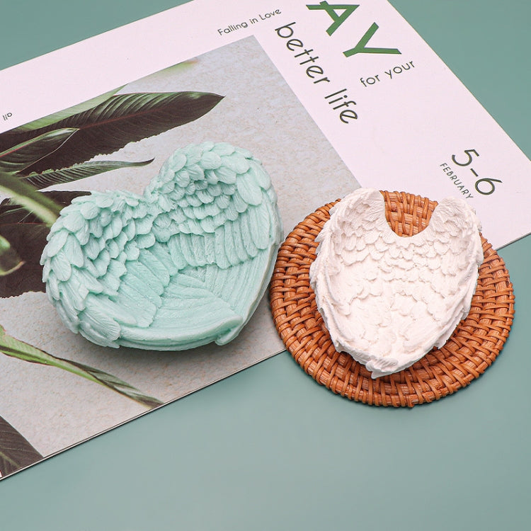 Stampo in silicone per ali d'angelo a forma di cuore Stampo per aromaterapia Candela per gelato, L, S