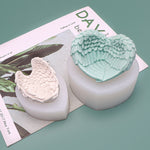 Stampo in silicone per ali d'angelo a forma di cuore Stampo per aromaterapia Candela per gelato, L, S