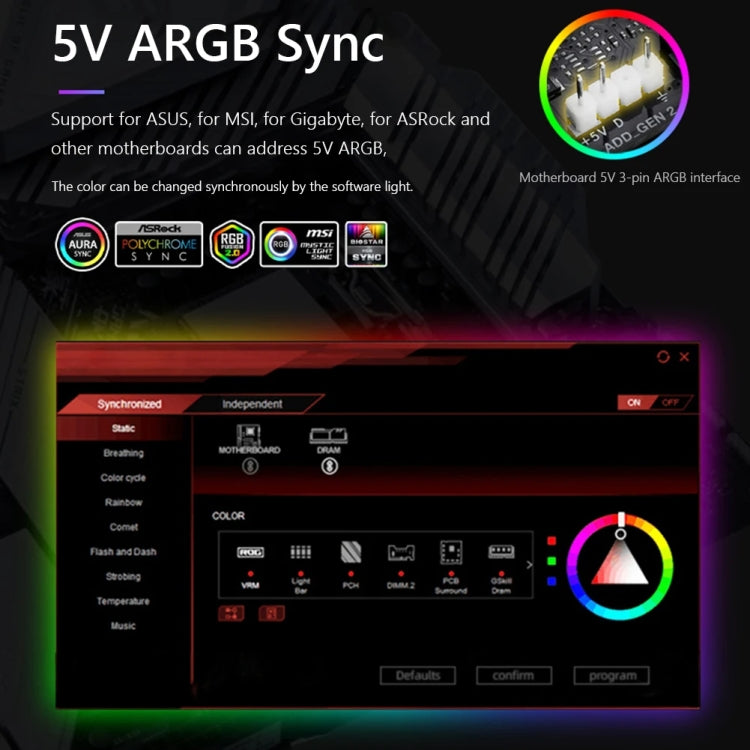 Striscia decorativa in silicone LED per telaio ARGB con barra luminosa, Y360 Round
