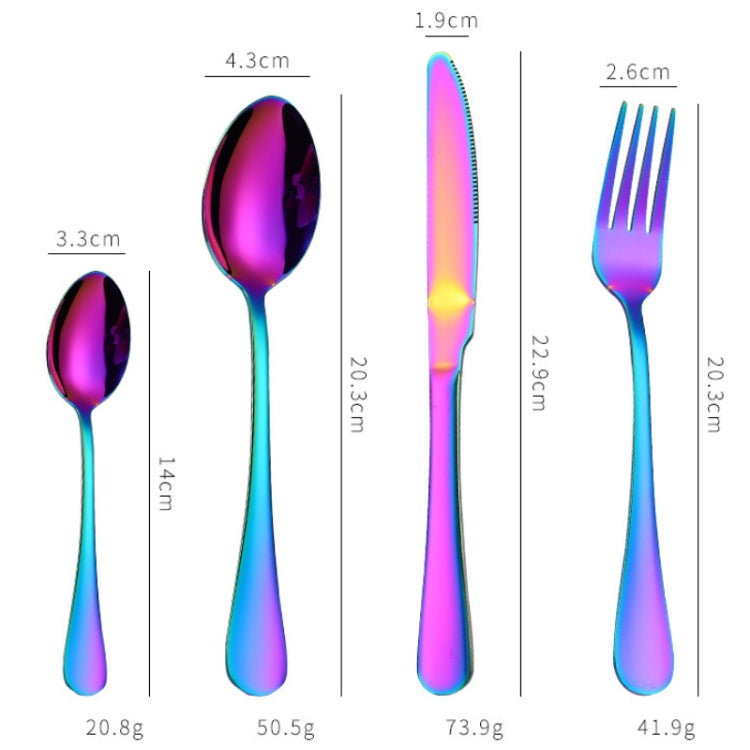 Set di coltelli da bistecca con forchetta da bistecca occidentale in acciaio inossidabile 4 pezzi / set, True Color, Golden, Rose Gold, Colorful, Black