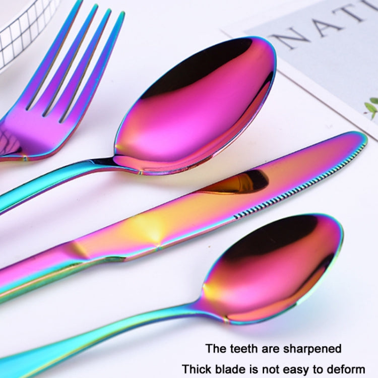 Set di coltelli da bistecca con forchetta da bistecca occidentale in acciaio inossidabile 4 pezzi / set, True Color, Golden, Rose Gold, Colorful, Black