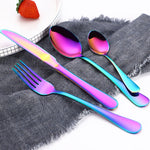 Set di coltelli da bistecca con forchetta da bistecca occidentale in acciaio inossidabile 4 pezzi / set, True Color, Golden, Rose Gold, Colorful, Black