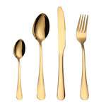 Set di coltelli da bistecca con forchetta da bistecca occidentale in acciaio inossidabile 4 pezzi / set, True Color, Golden, Rose Gold, Colorful, Black
