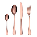 Set di coltelli da bistecca con forchetta da bistecca occidentale in acciaio inossidabile 4 pezzi / set, True Color, Golden, Rose Gold, Colorful, Black