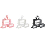 Borsa cosmetica portatile impermeabile trasparente in PVC, dimensioni:, L (Pink), L (Black), L (White), M (Pink), M (Black), M (White), S (Pink), S (Black), S (White)