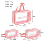 Borsa cosmetica portatile impermeabile trasparente in PVC, dimensioni:, L (Pink), L (Black), L (White), M (Pink), M (Black), M (White), S (Pink), S (Black), S (White)