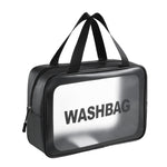Borsa cosmetica portatile impermeabile trasparente in PVC, dimensioni:, L (Pink), L (Black), L (White), M (Pink), M (Black), M (White), S (Pink), S (Black), S (White)