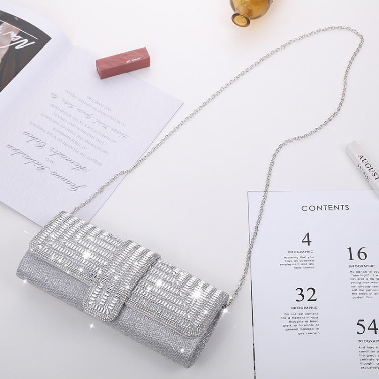 Borsa da sera donna a tracolla in pelle sintetica Silver
