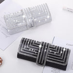 Borsa da sera da donna Borsa a tracolla Borsa a tracolla a mano, Silver, Black