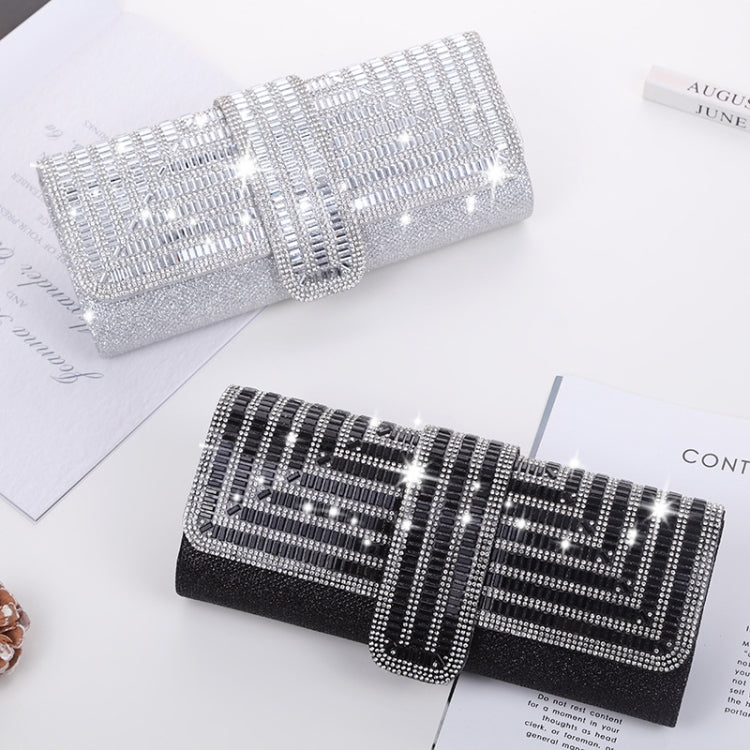 Borsa da sera da donna Borsa a tracolla Borsa a tracolla a mano, Silver, Black