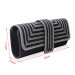 Borsa da sera da donna Borsa a tracolla Borsa a tracolla a mano, Silver, Black