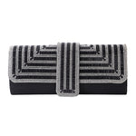 Borsa da sera da donna Borsa a tracolla Borsa a tracolla a mano, Silver, Black