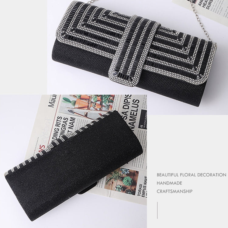 Borsa da sera da donna Borsa a tracolla Borsa a tracolla a mano, Silver, Black