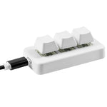 MK321 Tasti personalizzati a 3 tasti Game Office PS Clip Tastiera di programmazione macro, lunghezza cavo: 1,5 m, White, Black