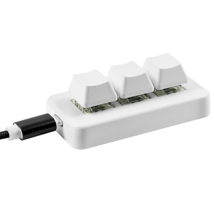 MK321 Tasti personalizzati a 3 tasti Game Office PS Clip Tastiera di programmazione macro, lunghezza cavo: 1,5 m, White, Black