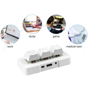MK321 Tasti personalizzati a 3 tasti Game Office PS Clip Tastiera di programmazione macro, lunghezza cavo: 1,5 m, White, Black
