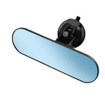 CZC-220 Specchietto retrovisore piatto Big Vision con ventosa per auto, Blue Mirror, White Mirror