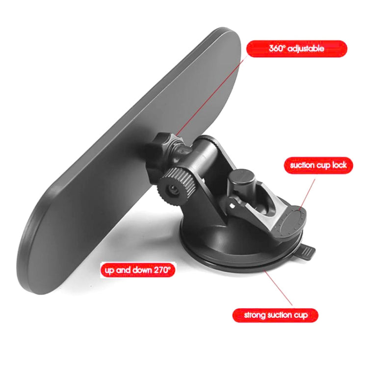 CZC-220 Specchietto retrovisore piatto Big Vision con ventosa per auto, Blue Mirror, White Mirror
