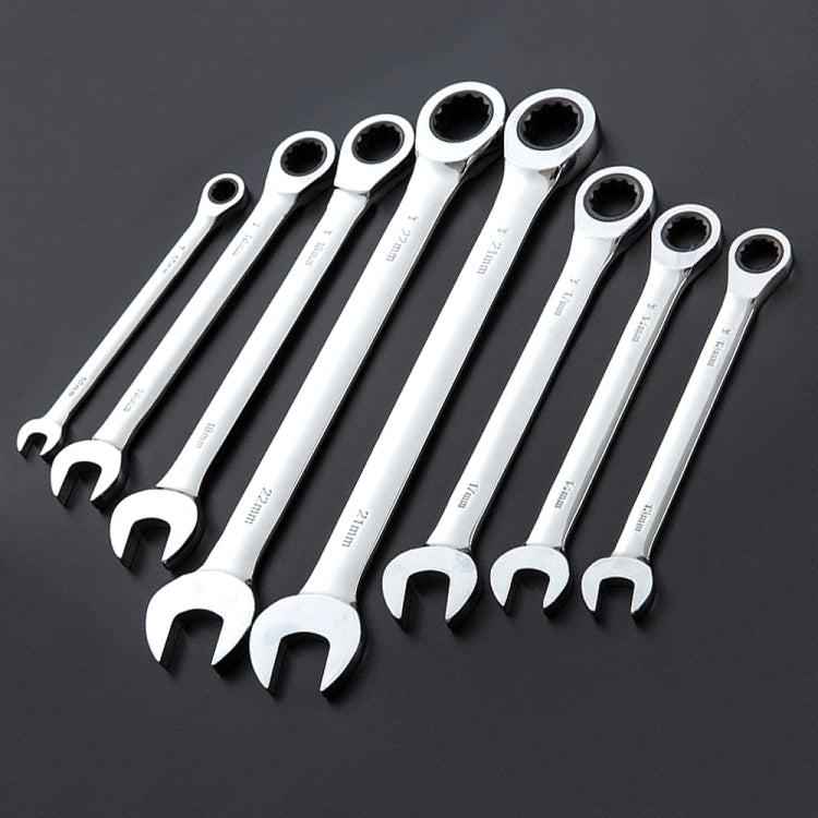 Chiave a cricchetto combinata con testa flessibile Strumento a cricchetto a doppio scopo, 6mm, 7mm, 9mm, 11mm, 16mm, 24mm, 18mm, 20mm, 21mm, 22mm, 23mm