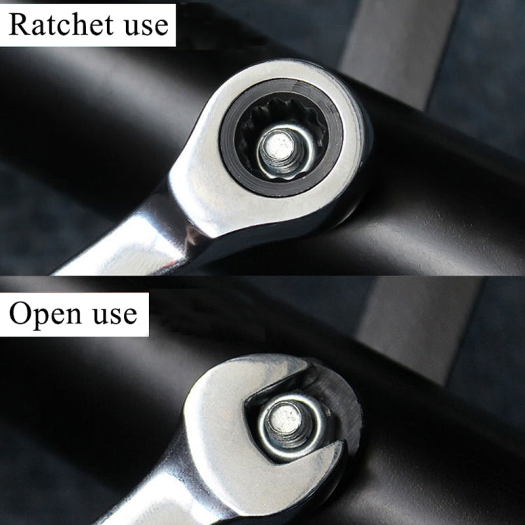Chiave a cricchetto combinata con testa flessibile Strumento a cricchetto a doppio scopo, 6mm, 7mm, 9mm, 11mm, 16mm, 24mm, 18mm, 20mm, 21mm, 22mm, 23mm