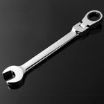 Chiave a cricchetto combinata con testa flessibile Strumento a cricchetto a doppio scopo, 6mm, 7mm, 9mm, 11mm, 16mm, 24mm, 18mm, 20mm, 21mm, 22mm, 23mm