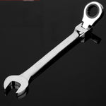 Chiave a cricchetto combinata con testa flessibile Strumento a cricchetto a doppio scopo, 6mm, 7mm, 9mm, 11mm, 16mm, 24mm, 18mm, 20mm, 21mm, 22mm, 23mm