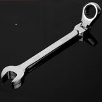 Chiave a cricchetto combinata con testa flessibile Strumento a cricchetto a doppio scopo, 6mm, 7mm, 9mm, 11mm, 16mm, 24mm, 18mm, 20mm, 21mm, 22mm, 23mm