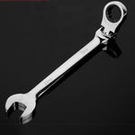 Chiave a cricchetto combinata con testa flessibile Strumento a cricchetto a doppio scopo, 6mm, 7mm, 9mm, 11mm, 16mm, 24mm, 18mm, 20mm, 21mm, 22mm, 23mm