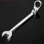 Chiave a cricchetto combinata con testa flessibile Strumento a cricchetto a doppio scopo, 6mm, 7mm, 9mm, 11mm, 16mm, 24mm, 18mm, 20mm, 21mm, 22mm, 23mm