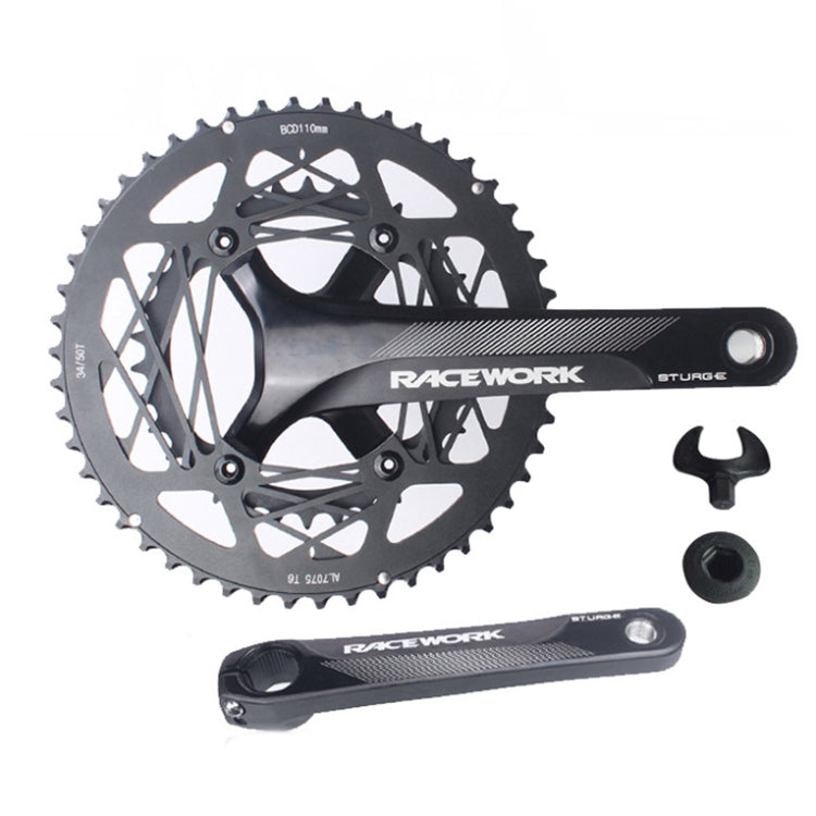 Guarnitura RACEWORK RKRFA per bici da strada in lega di alluminio a 22 velocità, specifiche:, 50-34T without BB, 53-39T without BB, 50-34T with BB, 53-39T with BB