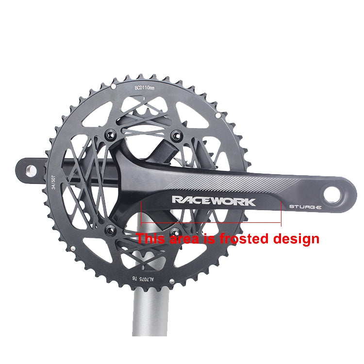 Guarnitura RACEWORK RKRFA per bici da strada in lega di alluminio a 22 velocità, specifiche:, 50-34T without BB, 53-39T without BB, 50-34T with BB, 53-39T with BB