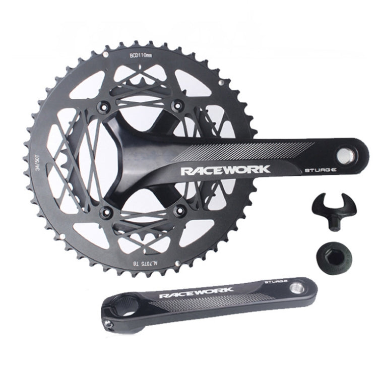 Guarnitura RACEWORK RKRFA per bici da strada in lega di alluminio a 22 velocità, specifiche:, 50-34T without BB, 53-39T without BB, 50-34T with BB, 53-39T with BB