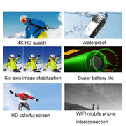 C200 4K Face Recognition WIFI Anti-Shake Outdoor Ciclismo Fotocamera sportiva impermeabile, ((White Set), (Black Set)