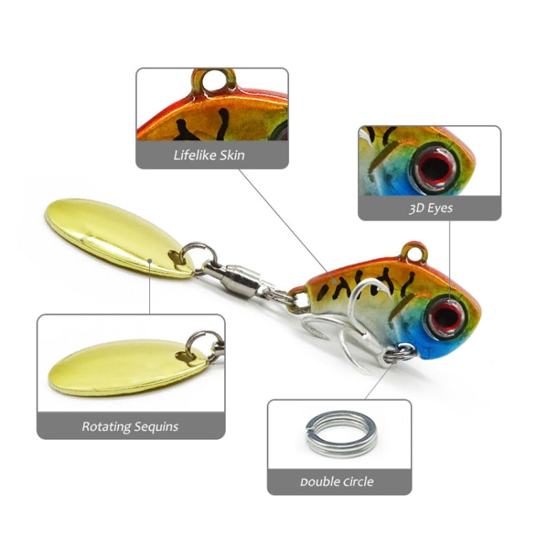 HENG JIA Rotazione Distante Sequin VIB Esca Finta, 9g, 13g, 16g, 22g