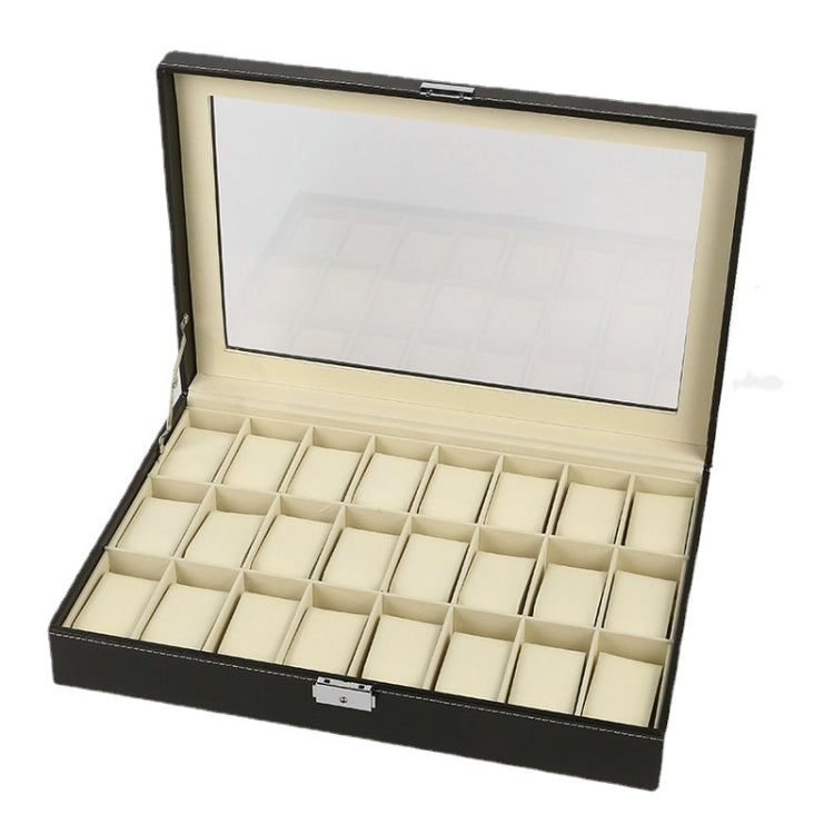 Scatola portaoggetti per orologio in pelle PU a 24 bit, 24 Bit