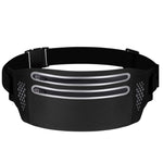 Marsupio sottile per il corpo in lycra impermeabile sportivo con doppia cerniera all'aperto, Black, Mint Blue, Grey, Rose Red, Green