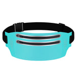 Marsupio sottile per il corpo in lycra impermeabile sportivo con doppia cerniera all'aperto, Black, Mint Blue, Grey, Rose Red, Green