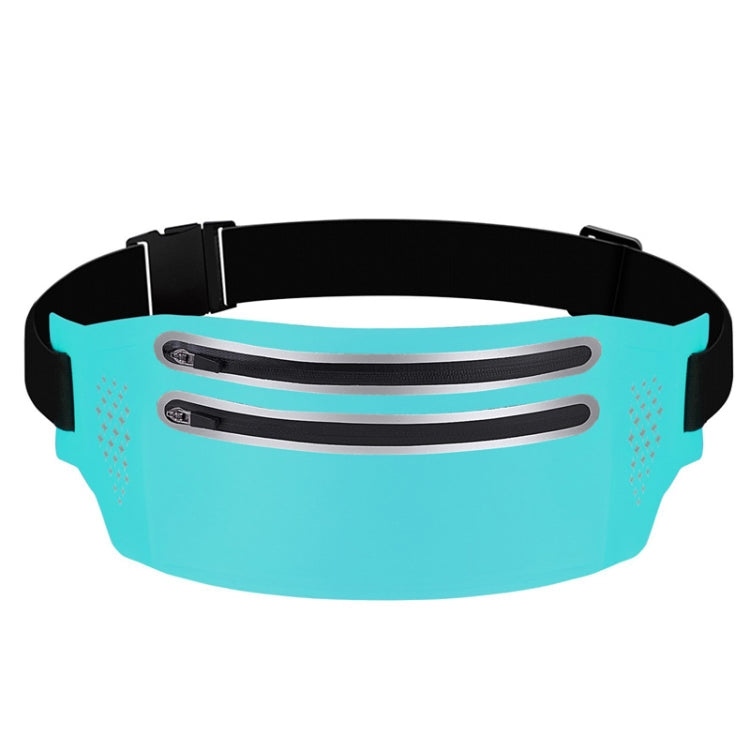 Marsupio sottile per il corpo in lycra impermeabile sportivo con doppia cerniera all'aperto, Black, Mint Blue, Grey, Rose Red, Green