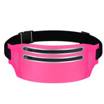 Marsupio sottile per il corpo in lycra impermeabile sportivo con doppia cerniera all'aperto, Black, Mint Blue, Grey, Rose Red, Green