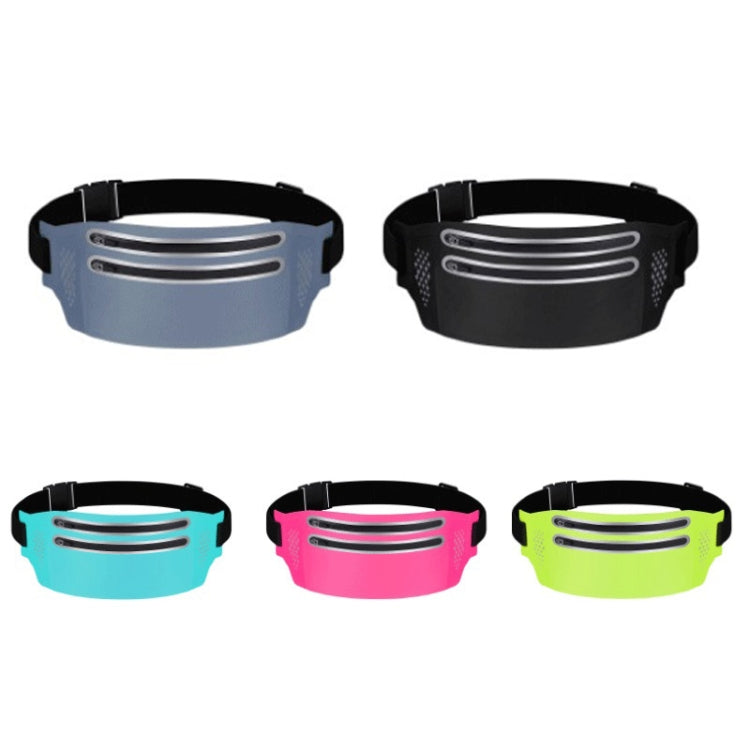 Marsupio sottile per il corpo in lycra impermeabile sportivo con doppia cerniera all'aperto, Black, Mint Blue, Grey, Rose Red, Green