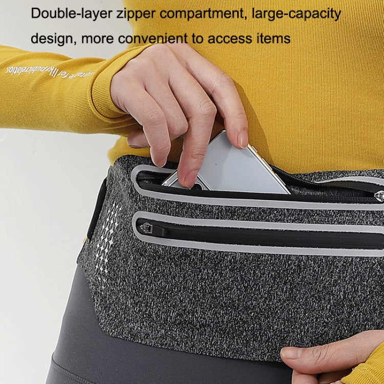 Marsupio sottile per il corpo in lycra impermeabile sportivo con doppia cerniera all'aperto, Black, Mint Blue, Grey, Rose Red, Green