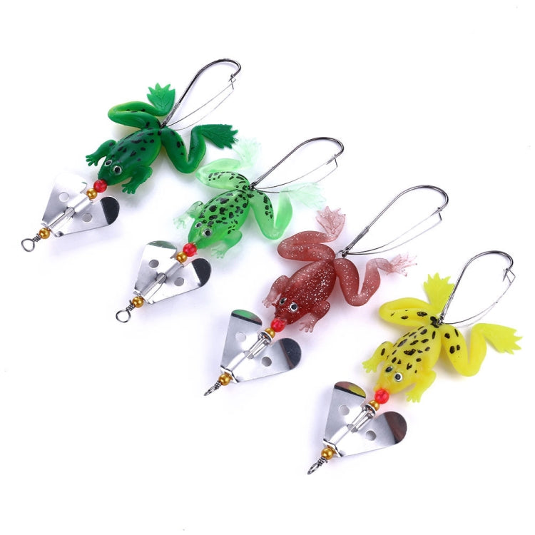 2 Set HENGJIA SP011 7cm 6g Frog Soft Fish Paillettes Amo singolo d'acqua dolce Esca bionica, SP011 4 Colors