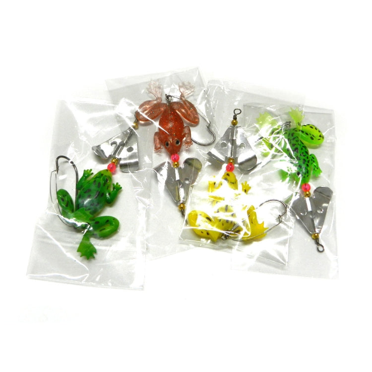 2 Set HENGJIA SP011 7cm 6g Frog Soft Fish Paillettes Amo singolo d'acqua dolce Esca bionica, SP011 4 Colors