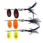 4 PZ HENGJIA SP304 6.5cm 13g Piuma Gancio Rotante Paillettes Strada Esca Esca, SP304 Orange Red, SP304 Black, SP304 Yellow