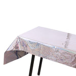 Tovaglia laser per feste di compleanno Forniture per decorazioni di nozze, Foil Laser  Pink, Foil Laser Red, Foil Laser Light Blue, Foil Laser Rose Gold, Foil Laser Gold, Foil Laser Dark Blu, Foil Laser Purple, Foil Laser Silver, Foil Laser Rose Red