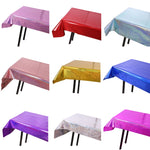 Tovaglia laser per feste di compleanno Forniture per decorazioni di nozze, Foil Laser  Pink, Foil Laser Red, Foil Laser Light Blue, Foil Laser Rose Gold, Foil Laser Gold, Foil Laser Dark Blu, Foil Laser Purple, Foil Laser Silver, Foil Laser Rose Red