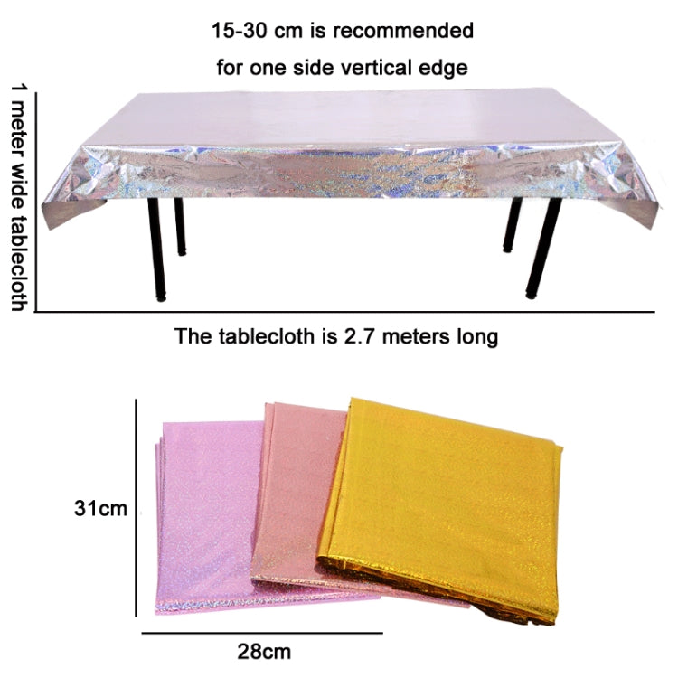 Tovaglia laser per feste di compleanno Forniture per decorazioni di nozze, Foil Laser  Pink, Foil Laser Red, Foil Laser Light Blue, Foil Laser Rose Gold, Foil Laser Gold, Foil Laser Dark Blu, Foil Laser Purple, Foil Laser Silver, Foil Laser Rose Red
